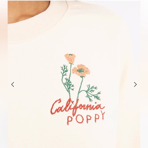 Madewell Embroidered Floral blush pink Bell Sleeve Crewneck - Picture 2 of 7